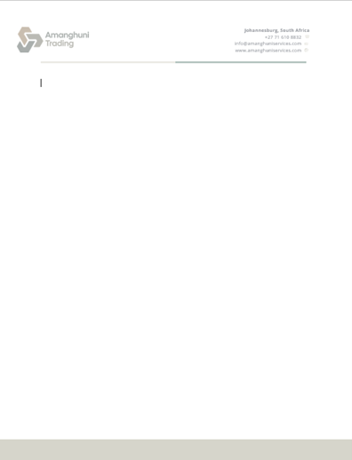Amanghuni Services letterhead