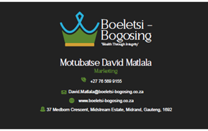 Boeletsi-Bogosing business card