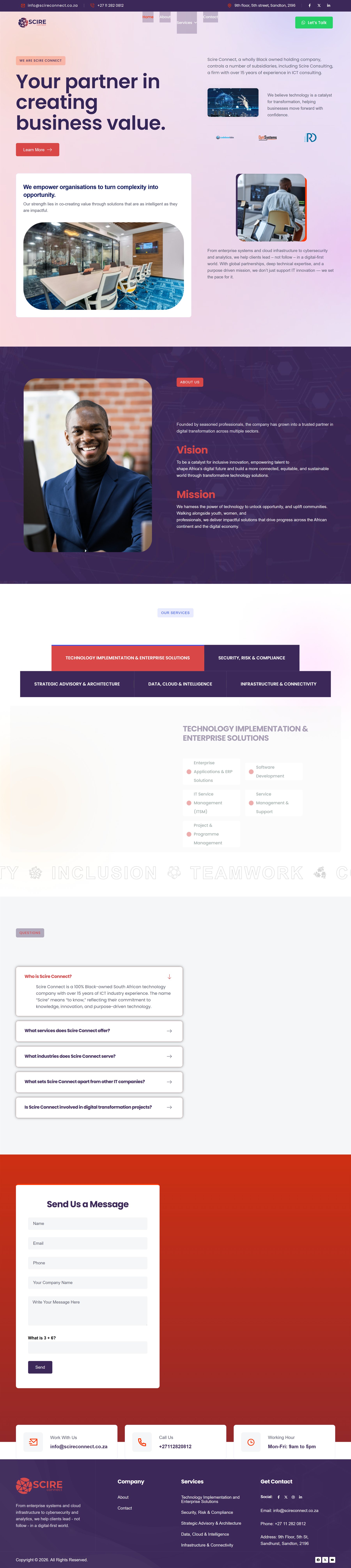 Scire Connect website