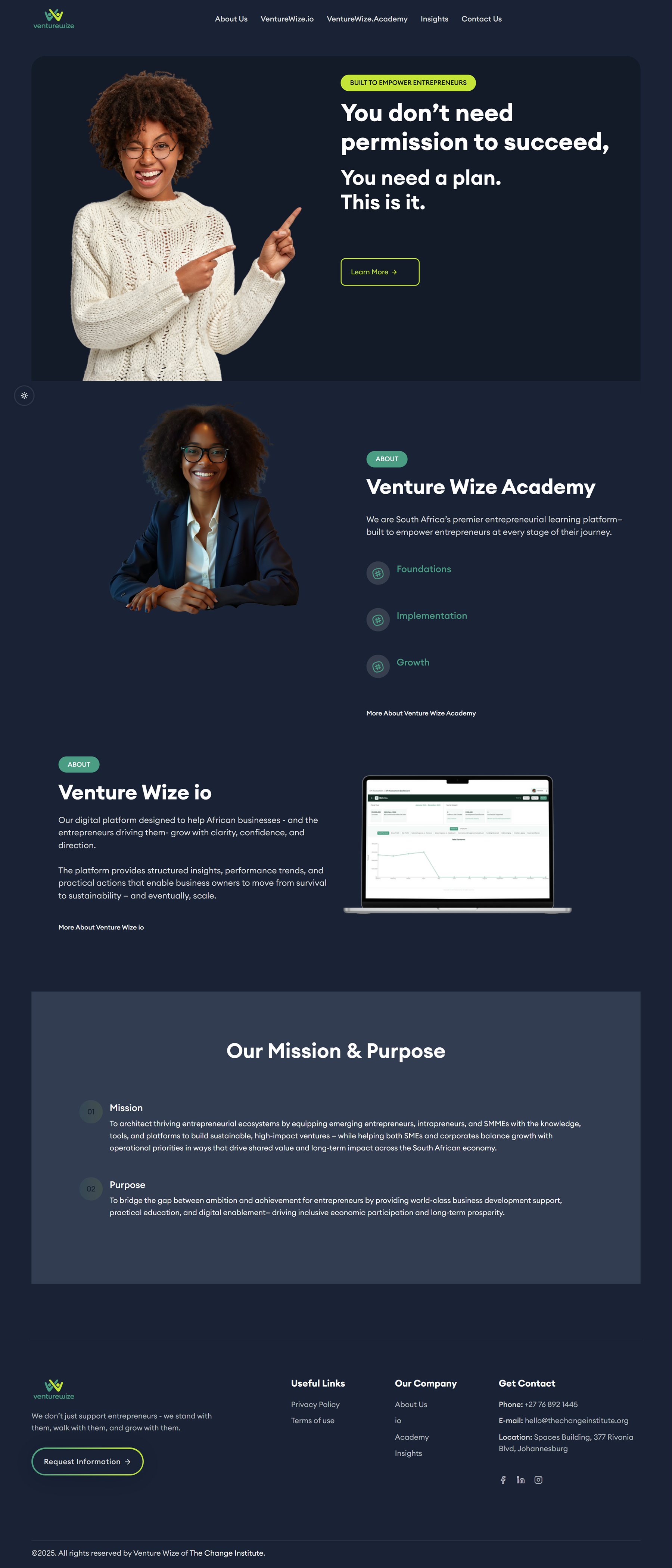 Venturewize website