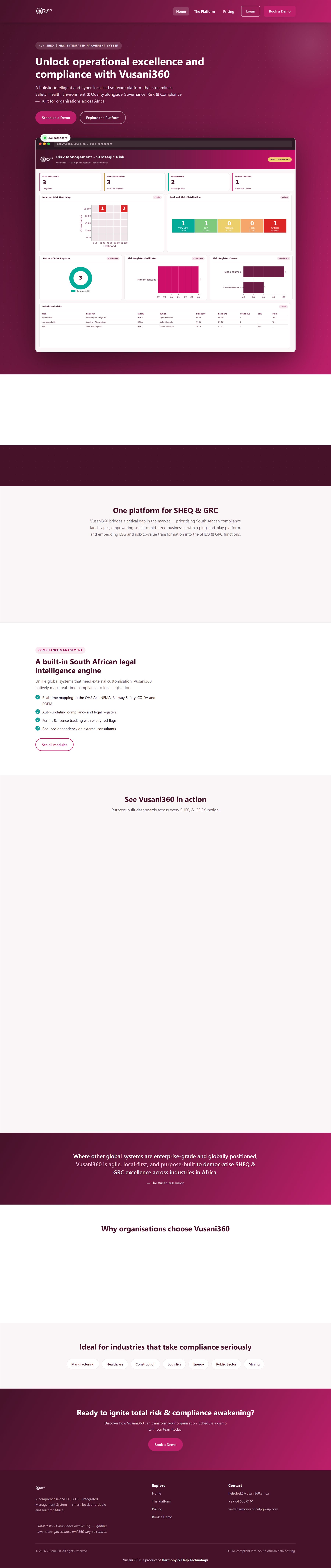 Vusani360 GRC platform